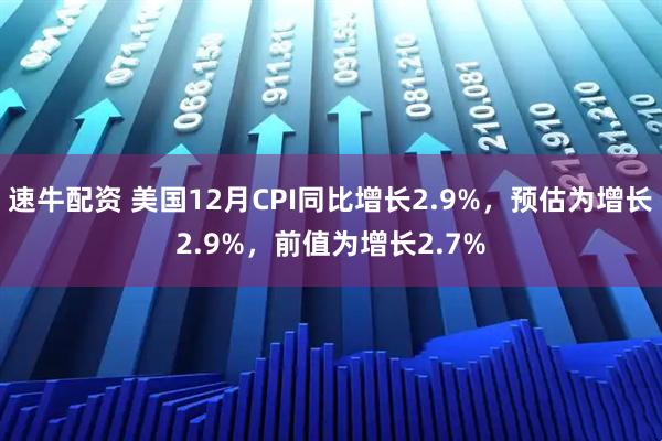 速牛配资 美国12月CPI同比增长2.9%，预估为增长2.9%，前值为增长2.7%